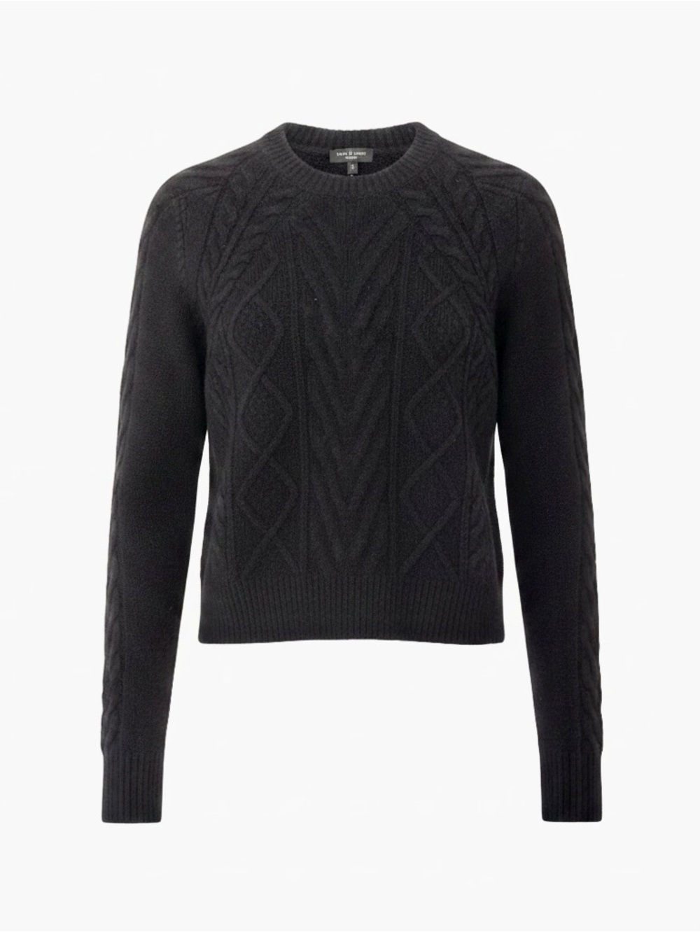 Rag & Bone Black Gable Knit Wool Blend Casual Pullover Sweater Size XS